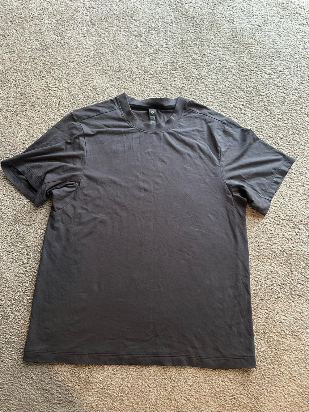 Lululemon Shirt Mens Small Dark Gray Heathered Crewneck Performance T-Shirt